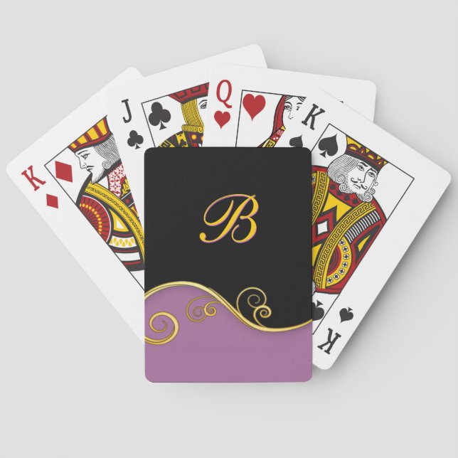 Elegant Card Deck with your Initial (Back)