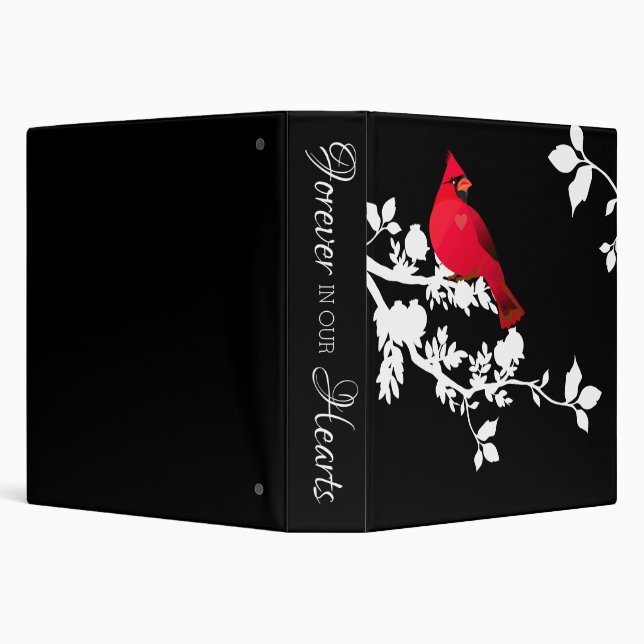 Elegant Cardinal Forever in Our Hearts Remembrance Binder (Background)