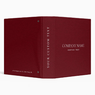 Elegant Cardinal Red Leather Look corporate Binder