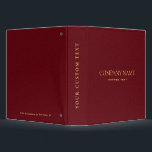 Elegant Cardinal Red Leather Look GOLD corporate Binder<br><div class="desc">Simple clean and elegant design of a cardinal red texture with fully customizable text in GOLD classic font. Perfect for legal firm,  attorney,  real estate specialist,  finance and taxation consultant advisor
Masculine and elegant,  Available on many products. 
For help or custom request,  please contact me at citronelladesign@gmail.com</div>
