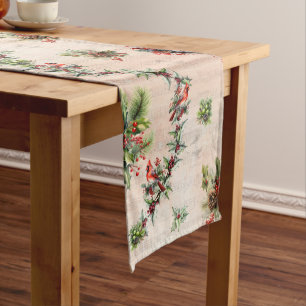 Elegant Cardinal Table Runner with Music Notes