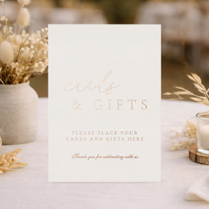 Elegant Cards & Gifts Wedding Sign with Gold Foil