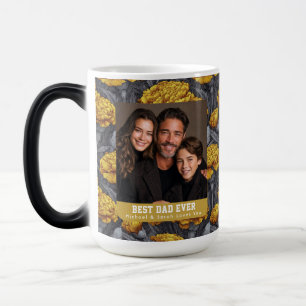 Elegant Carnation Bouquet First Time Dad Photo Magic Mug