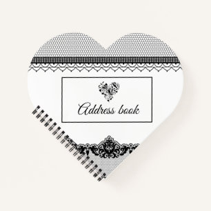Élégant Carnet d'adresses du Mariage Black Lace Br