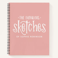 Élégant Carnet de carnet de croquis rose Monogram
