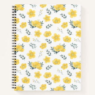 Élégant Carnet de fleurs jaunes