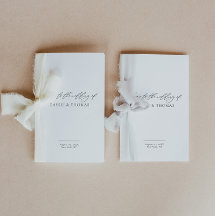 Élégant carnet de programme de mariage, commande d