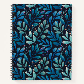 Elégant Carnet Feuille Bleue