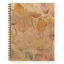 Élégant Carnet floral spirale avec lignes raidies