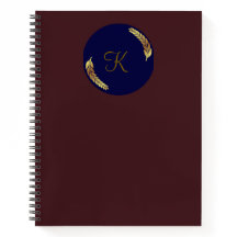 Élégant Carnet Monogramé couleur cerisier