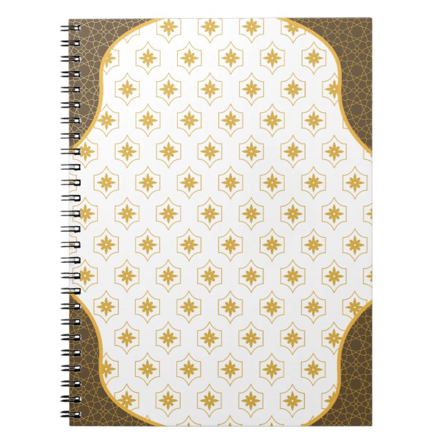 Elégant Carnet noir & or Arabesque (Devant)
