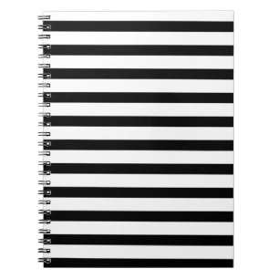 Elégant Carnet rayé noir et blanc