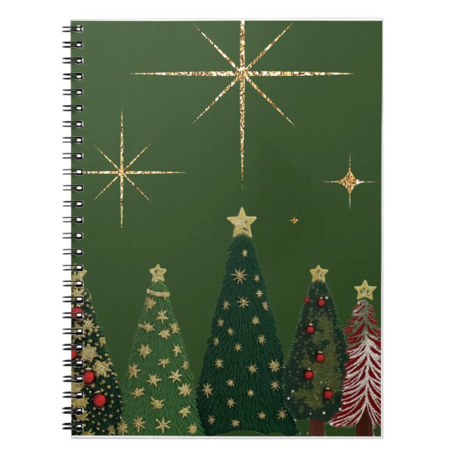 Élégant Carnet Spiral Arbre de Noël (Devant)