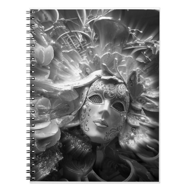 Elegant Carnival Mask Writing Notebook (Front)