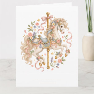 Elegant Carousel Horse French Fairytale Card