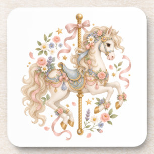 Elegant Carousel Horse French Fairytale Coaster