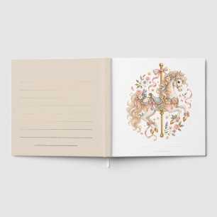 Elegant Carousel Horse French Fairytale Guest Book