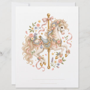 Elegant Carousel Horse French Fairytale Letterhead
