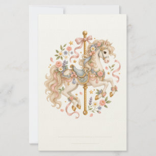 Elegant Carousel Horse French Fairytale Stationery