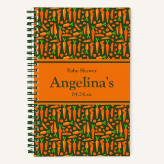 Elegant Carrot Baby Shower Gift List Notebook
