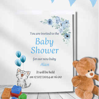 Elegant cart Boy's Baby shower Invitation 