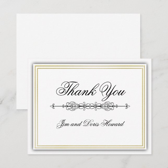 Élégant Carte de remerciements 3D (Devant / Derrière)