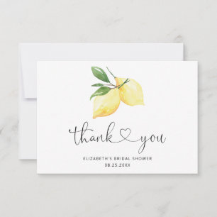 Elégant Carte de remerciements citron aquarelle