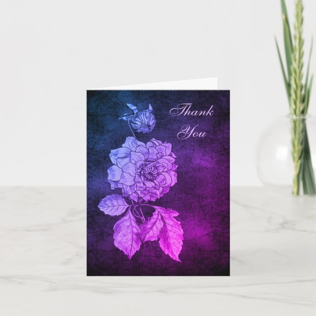 Elégant Carte de remerciements d'Art Peony (Devant)