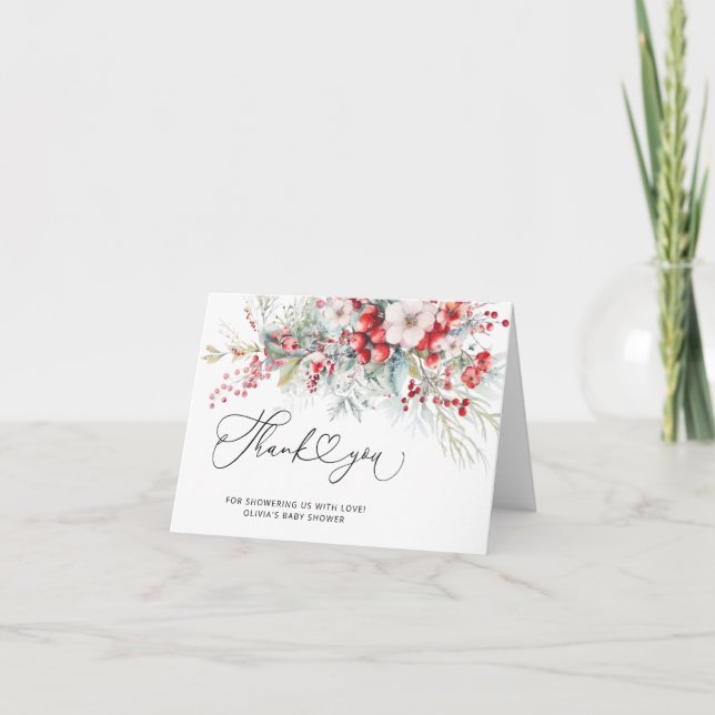 Élégant Carte de remerciements de Baby shower d'hi (Devant)