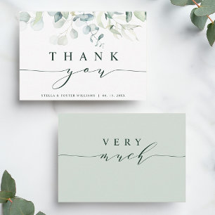 Élégant Carte de remerciements de feuillage vert