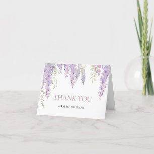 Élégant Carte de remerciements de fleurs de glycin