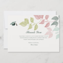Élégant Carte de remerciements de graduation botan
