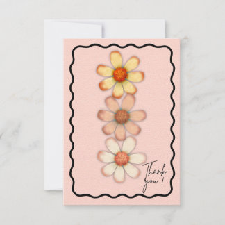 Elégant Carte de remerciements de marguerite flora