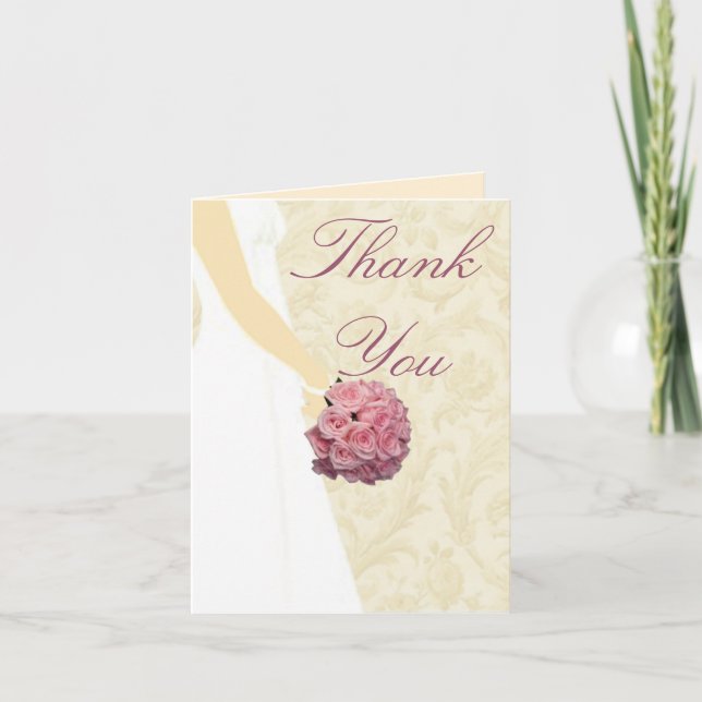 Élégant Carte de remerciements de mariage (Devant)