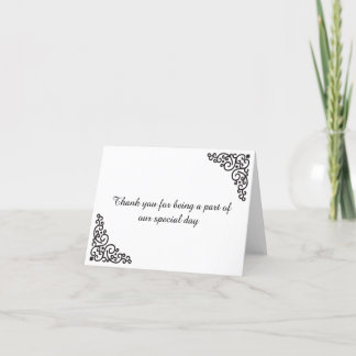 Élégant Carte de remerciements de mariage