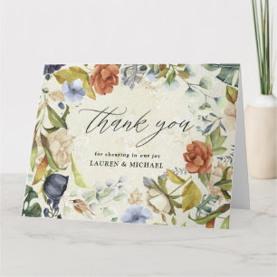élégant carte de remerciements de photo à fleurs t