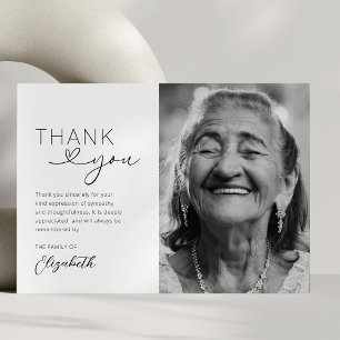 Élégant Carte de remerciements de photos funéraire