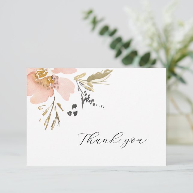 Élégant Carte de remerciements de script d'aquarel (Debout devant)