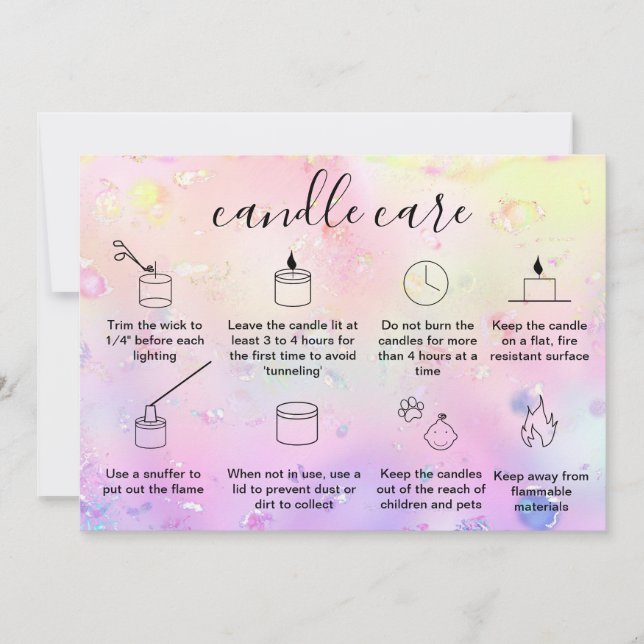 Élégant Carte de remerciements de soins aux bougie (Devant)