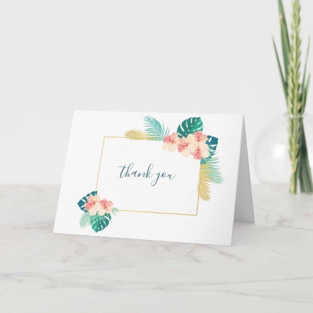 Elégant Carte de remerciements d'Hibiscus Hawaïen  (Devant)