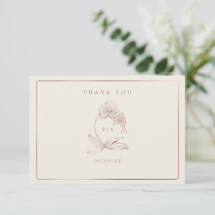 Élégant Carte de remerciements d'orchidée botaniqu