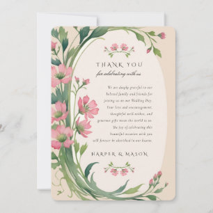 Élégant Carte de remerciements Floral