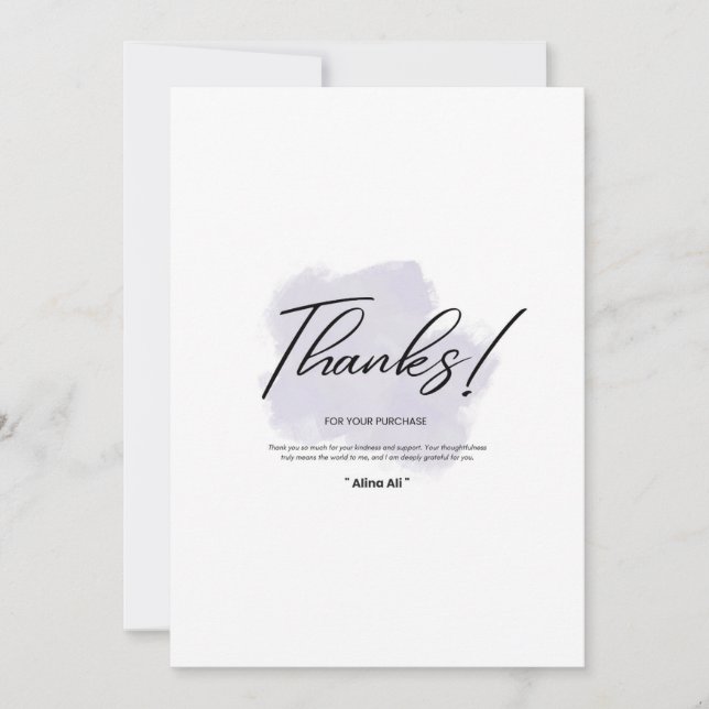 Élégant Carte de remerciements Floral (Devant)