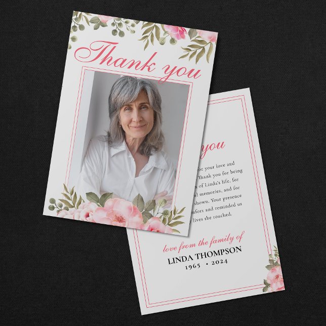 Élégant Carte de remerciements floral pour service (Créateur téléchargé)