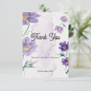 Élégant Carte de remerciements Floral Violet