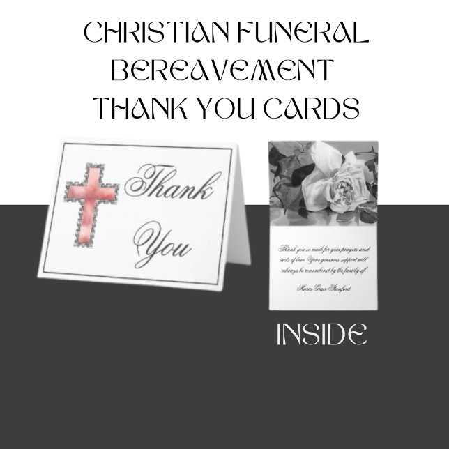 Élégant Carte de remerciements funéraire Floral Cr (Créateur téléchargé)
