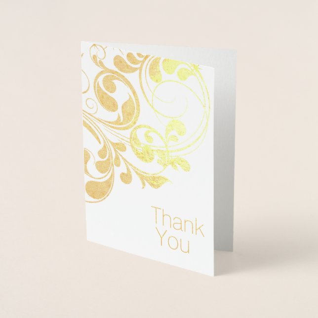 Élégant Carte de remerciements Gold Foil (Devant)