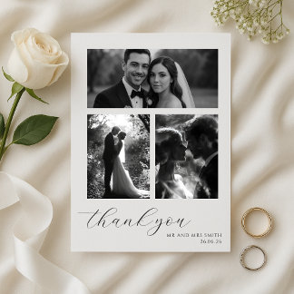 Élégant Carte de remerciements Mariage de script