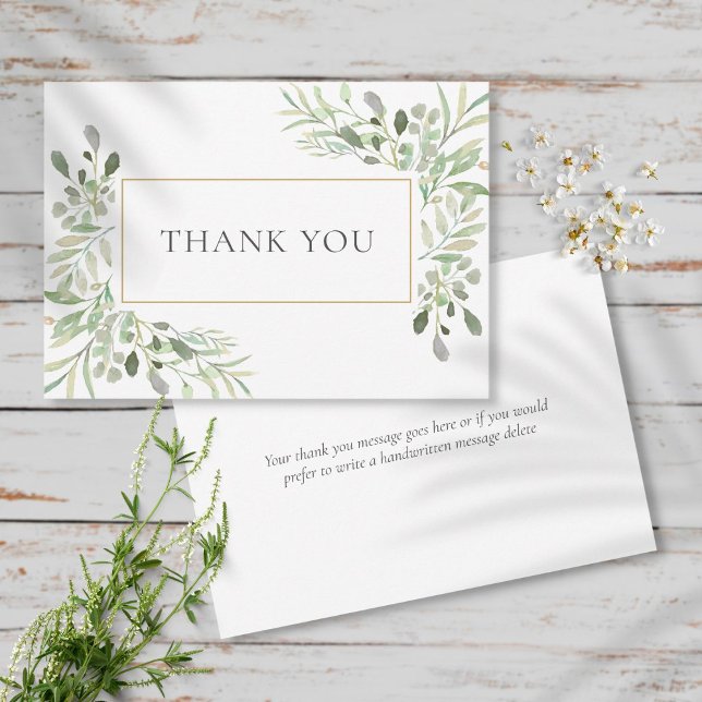 Elégant Carte de remerciements Mariage de verdure  (Créateur téléchargé)