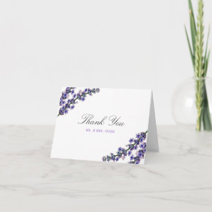Élégant Carte de remerciements Mariage Lavender
